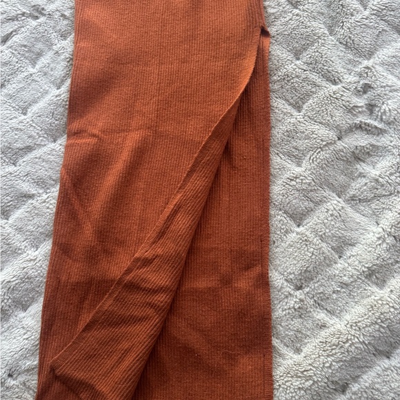 Elegant Off-Shoulder Rust Dress - Picture 2 of 3